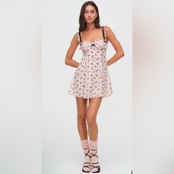NEW! NWT! For Love & Lemons Edith Floral Rose Dress - Picture 2 of 8